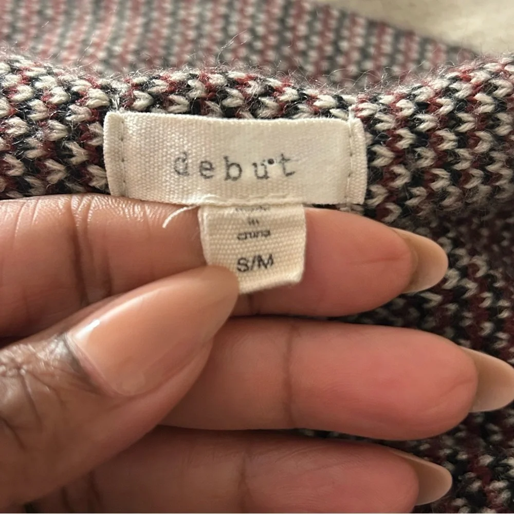 Debut Aztec Tribal Print Waterfall Cardigan Long Sleeve S/M - Picture 3 of 4